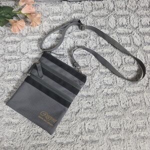 Gray Crossbody Bag with Three Zippers and Adjustable Strap, Regent Cruises